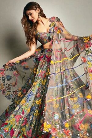 Boho Bloom Multicolored Embroidered Lehenga Set