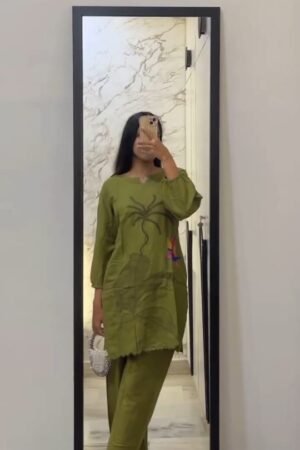 Olive Green Casual Kurta Set