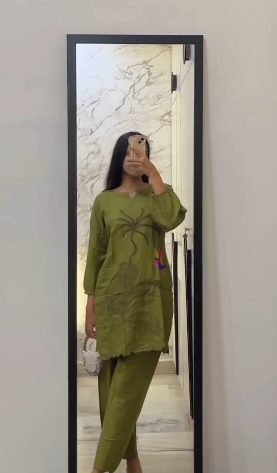 Olive Green Casual Kurta Set