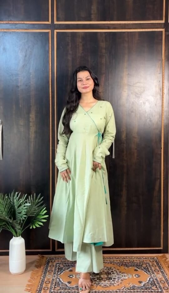 Pastel Green A-Line Kurta Set