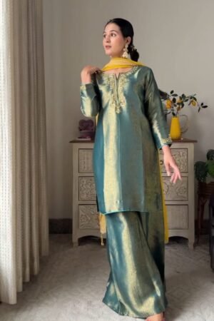 Elegant Silk Kurta Set with Dupatta