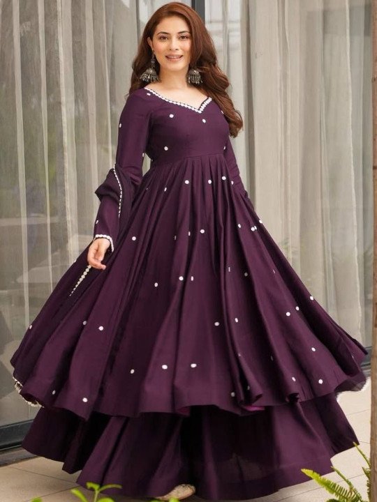 Georgette Purple Anarkali Suit - Image 2