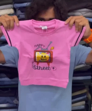 Pink “Happy Street” Printed Kids’ T-Shirt