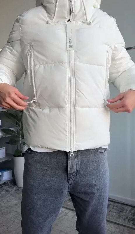 White Puffer Jacket Try-On