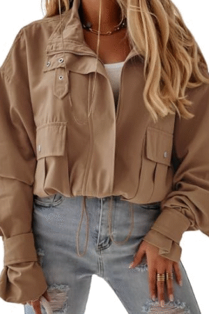 Women’s Oversized Khaki Utility Jacket
