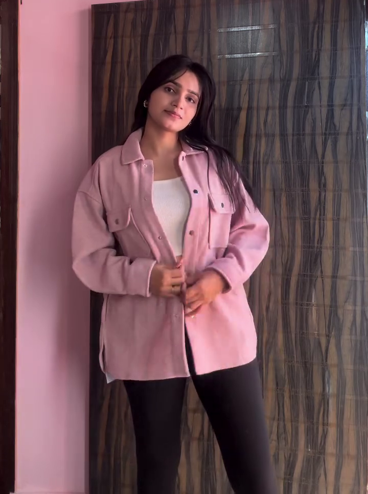 Lightweight Long Sleeves Shacket Jacket