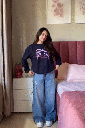 Women Printed Hooded Relaxed Sweatshirt