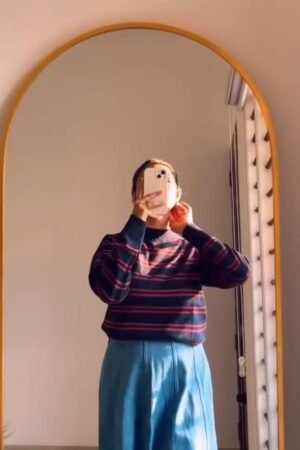 Striped Knit Sweater Look