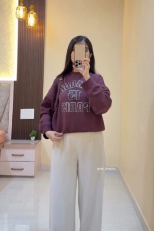 Maroon Graphic Sweatshirt Look