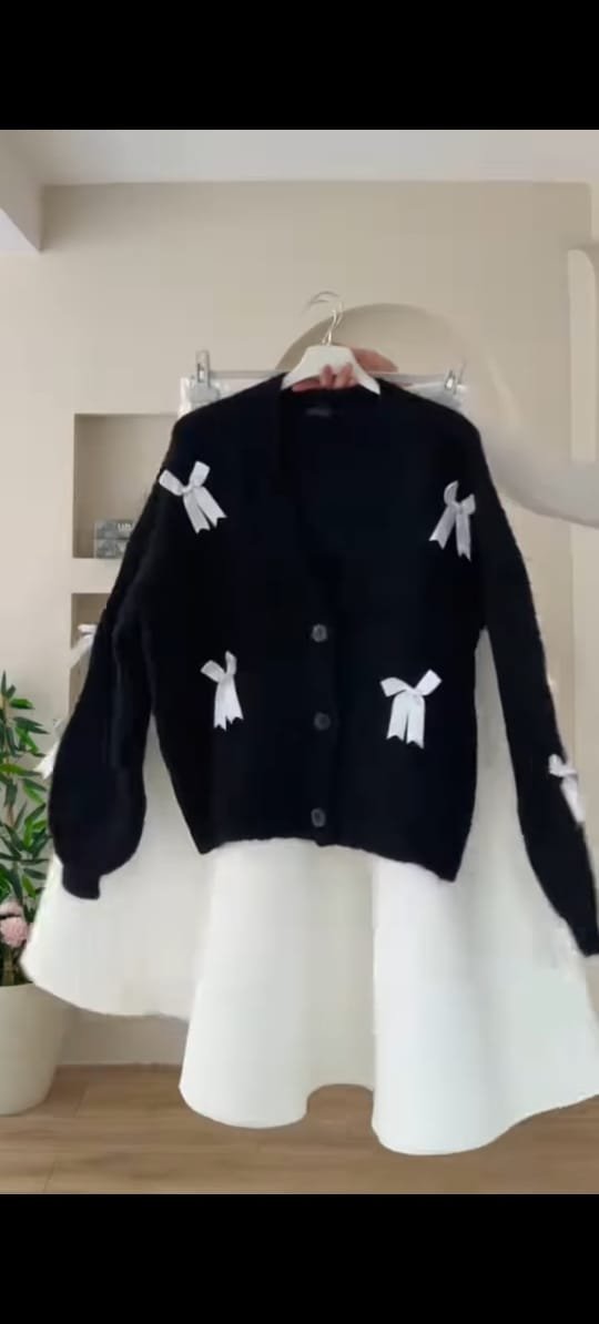 Pastel Knit Cardigan & Pink Skirt Co-ord Set - Image 4