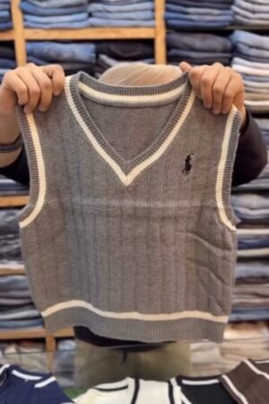 Classic Grey V-Neck Knit Sweater Vest