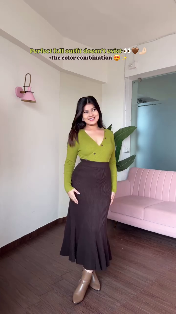 Olive Green Wrap Sweater - Image 2